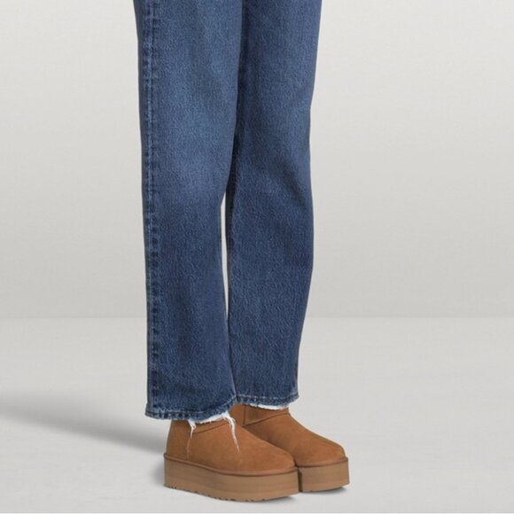 UGG Classic Mini Sheepskin Platform Boots Chestnut - Picture 11 of 11